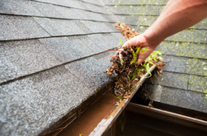 Finding granules from your shingles in your cutters is a warnings sign that your roof is falling apart.